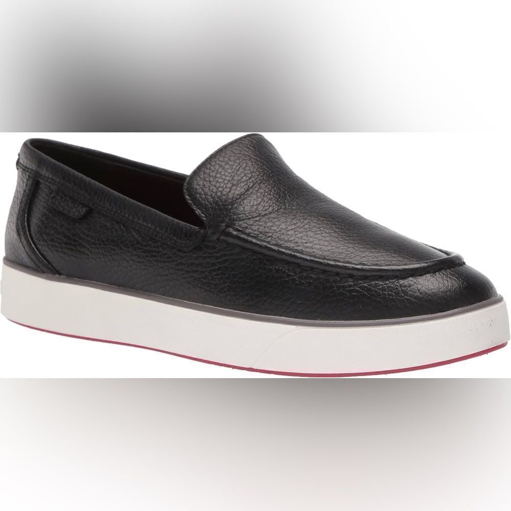 Cole Haan Black and White Leather Loafers